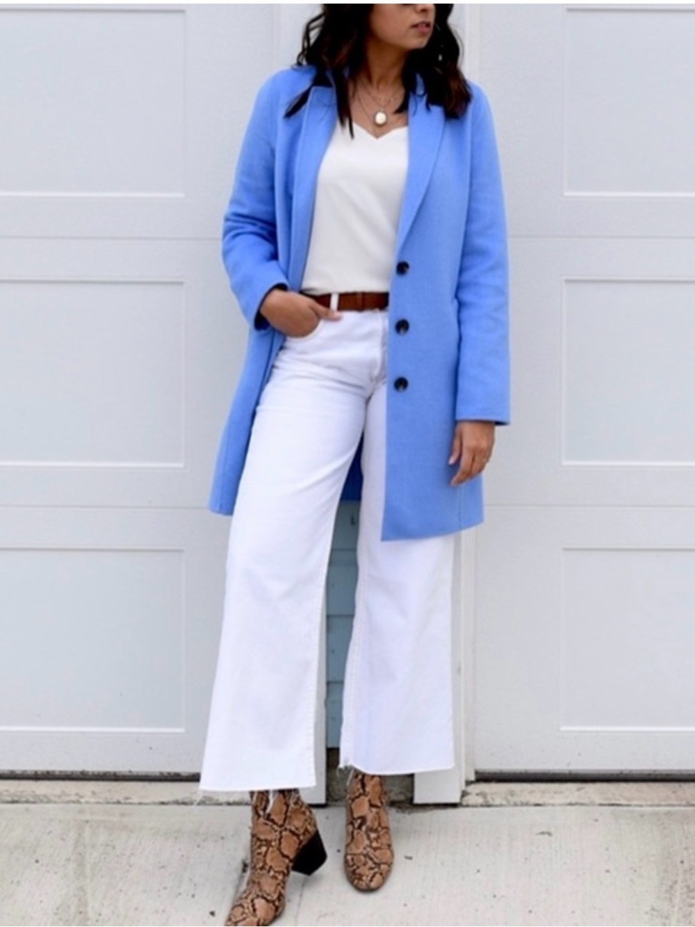 Banana Republic Light Blue Wool Coat - Picture 1 of 5